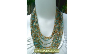 Multi Strand mix colors Squins Fashion Necklaces